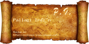 Pallagi Irén névjegykártya